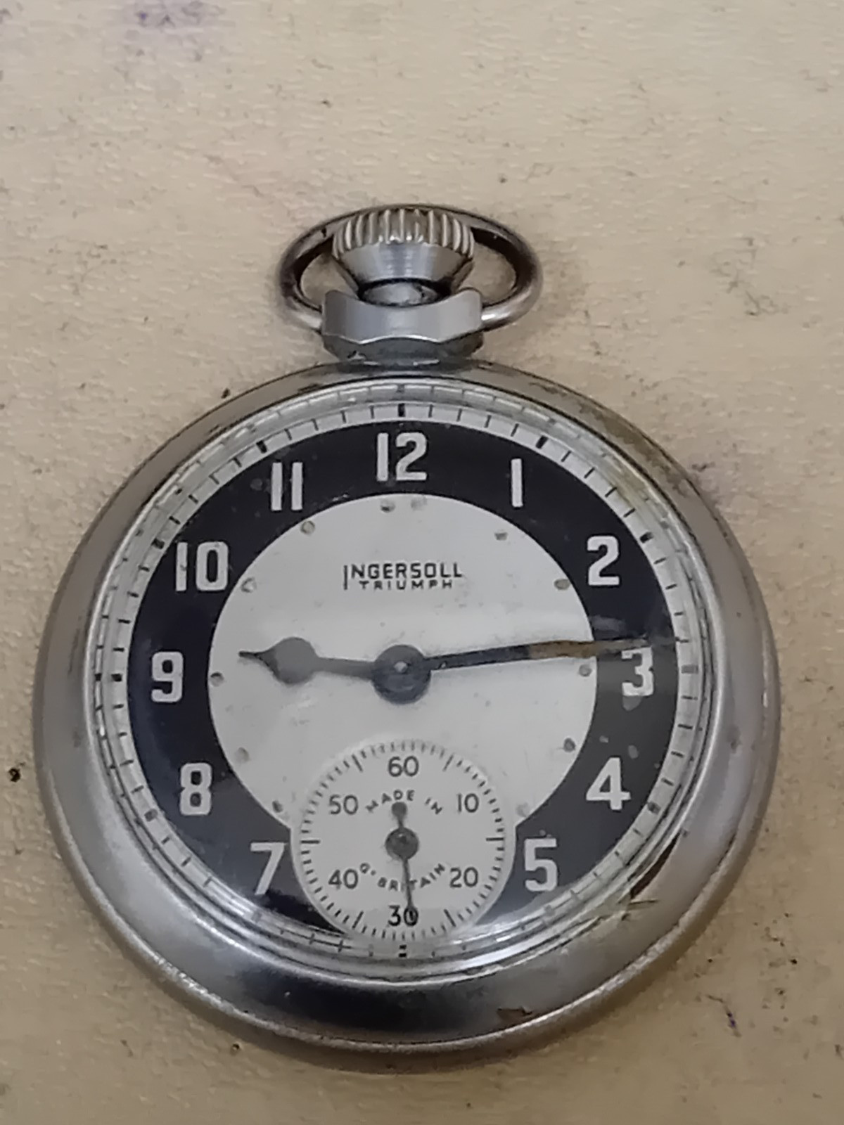 Lovely 1950's Ingersoll Pocket Watch Serviced new Crystal Fitted (439)