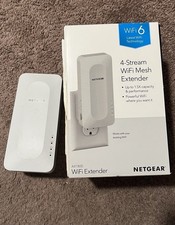 NETGEAR EAX12 AX1600 WiFi 6 Mesh Wall Plug Range Extender White New Open Box