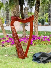 19 Strings Irish Lever Lyre Harp with Free Carry Bag, Tunning Key