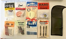 Vtg Dart Accessories – Flights, Shafts & Wallet – Harrows, Unicorn, Poly Royal