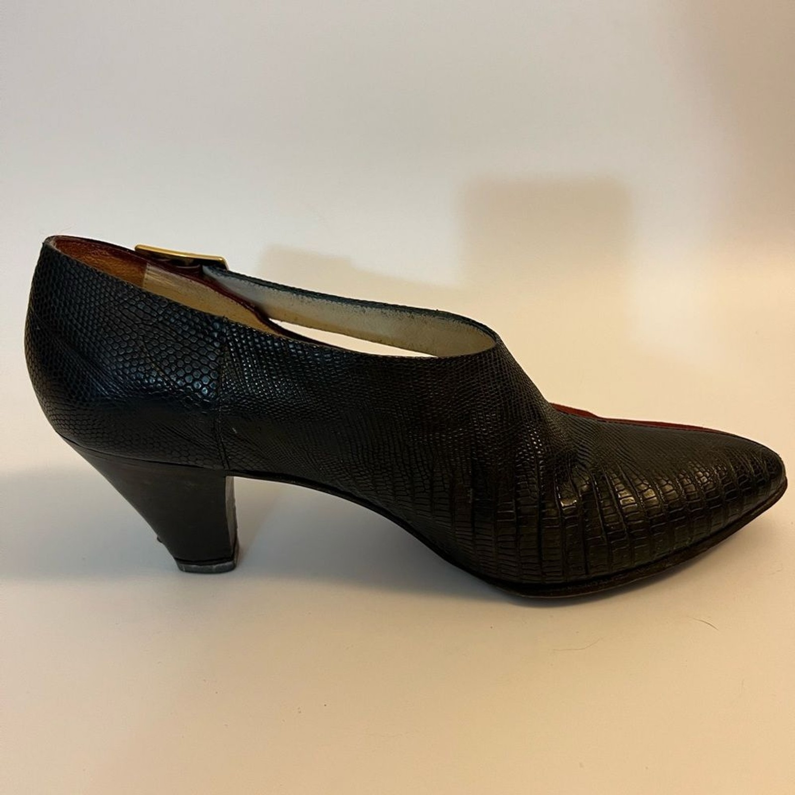 RARE Vintage Hermes Lizard Skin & Suede Shoes - Size 7.5 (37.5 EU) image 5