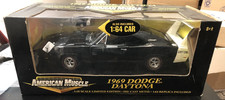 American Muscle 1969 Dodge Charger Daytona Black Diecast Car w/ 1:64 - 1:18
