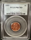 1953 PROOF LINCOLN WHEAT CENT PCGS PR67RD