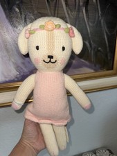 Cuddle  Kind Charlotte Dog 13" Puppy Doll Hand Knit Stuffed Animal Plush Pink