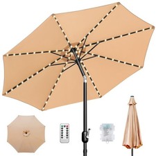 10ft Patio Umbrella, Table Market Umbrella Outdoor Patio with 104 LED Lights 8