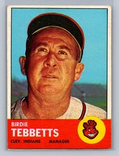 Birdie Tebbetts Clev. Indians 1962 Topps Manager Card #48