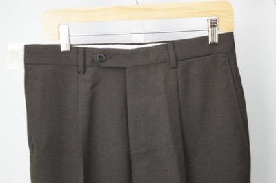 Burberry London Brown Woven 100% Wool Dress Pant 46 EU BRAND NEW