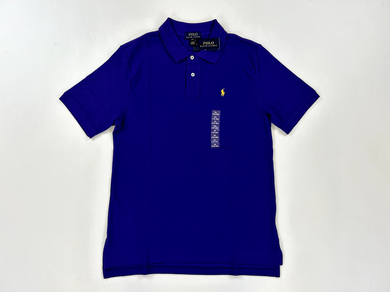 Однотонная рубашка поло Polo Ralph Lauren для мальчиков - Фиолетовый (Золотой пони) - Размер: XL(18-20)