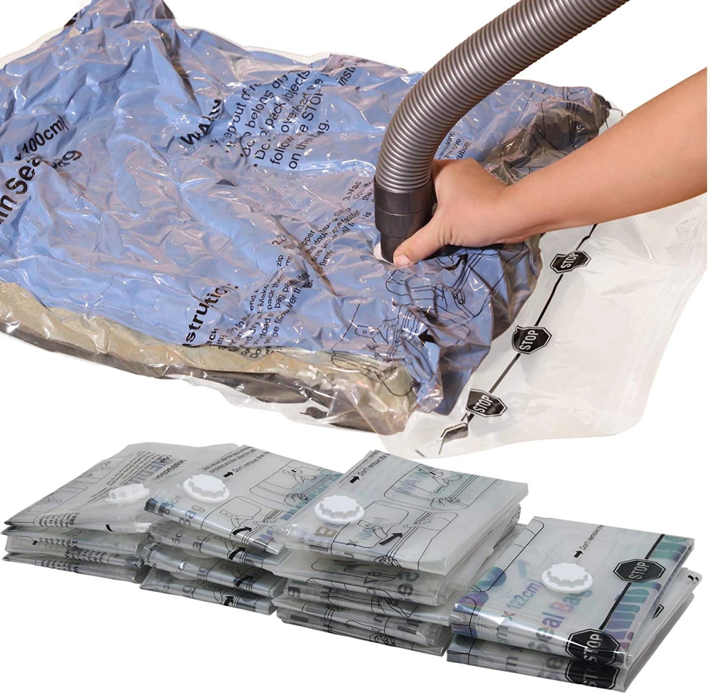 9 PACK - 5 SUPER Jumbo XL LARGEST Vacuum Space Saver Storage Bag +