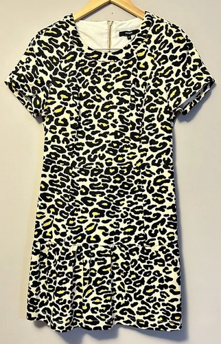 Piper Women’s Animal Print Shift Dress Size 12 100% Cotton Knee Length Pockets
