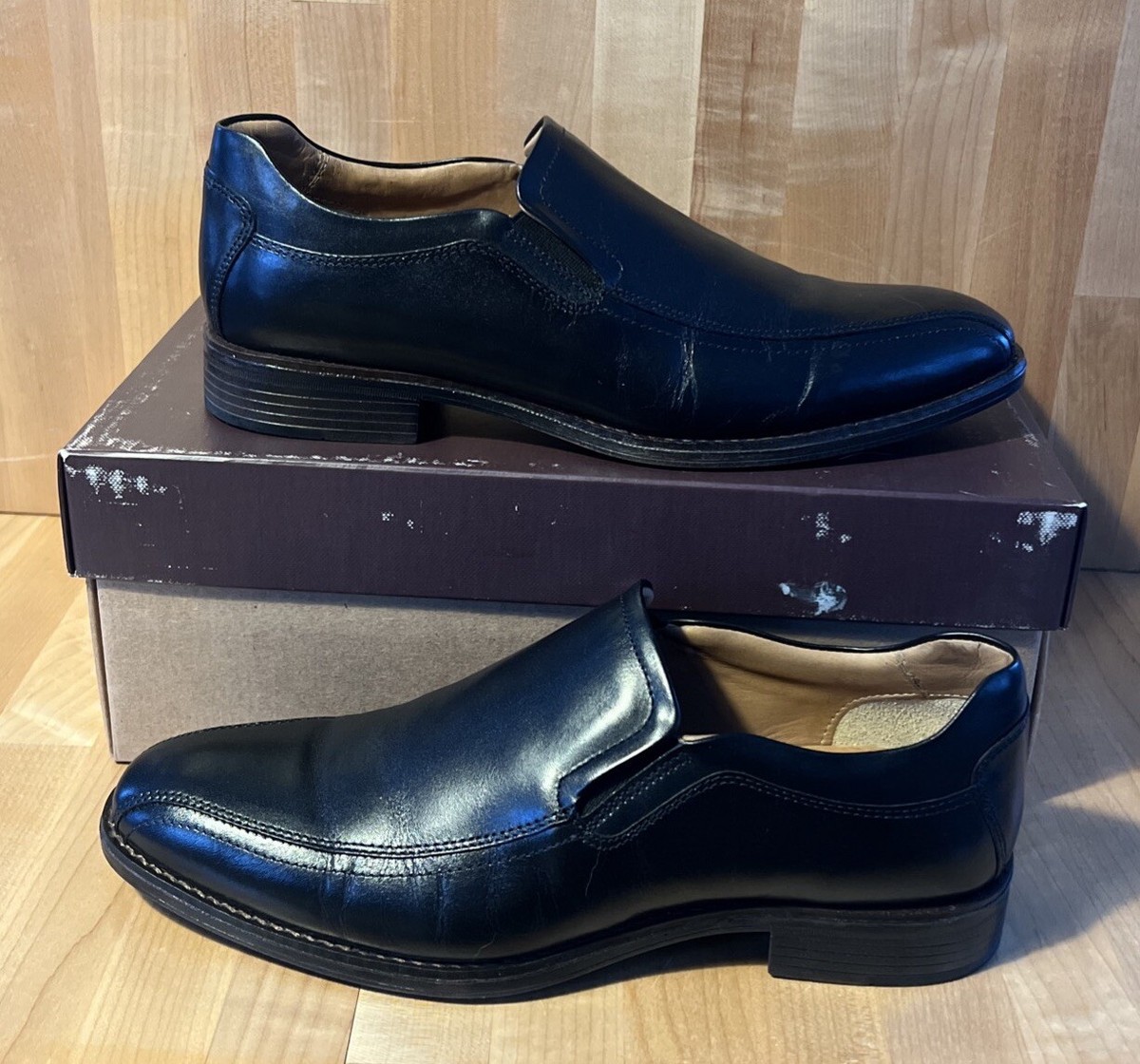 Johnston & Murphy Lewis Venetian Black Full Grain Mens Size 9