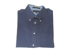 Tommy Hilfiger Dress Shirt Plaid Navy Dress Shirt Cotton Large New