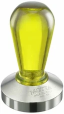 MOTTA 694 Professional Barista Flat Base Coffee Tamper 58m Yellow Rainbow Handle