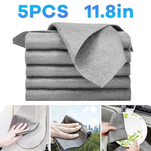 5Pcs Thickened Magic Cleaning Cloth Streak Free Microfiber Cleaning