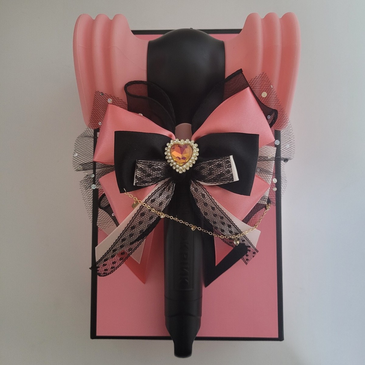 BLACKPINK OFFICIAL LIGHT STICK VER.2 + Black Pink Ribbon Custom | eBay