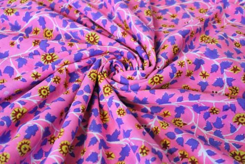 5 YD Indian Hand Block Floral Print Cotton Sewing Dressmaking Voile Fabric AUD5 - Bild 1 von 11