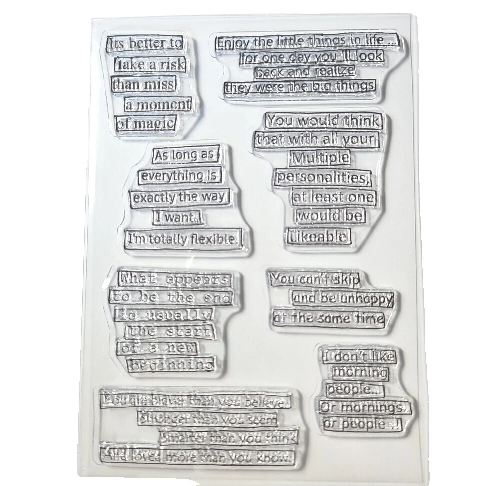 Ranger Acrílico Sellos de arte palabras y frases