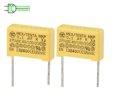 X2 Safety Capacitors 15mm Lead Pitch 275VAC Tenta MPX40 0.022uF to 1uF