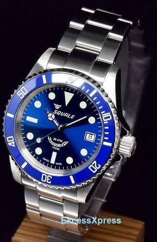 New Squale Y1545 20 Atmos Blueray Ceramic Blue Watch Warranty Swiss Made MK  III | eBay