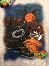 Youth Kids Large Rare Vintage Looney Tunes Space Jam 1996 Sweatshirt Taz 90  s