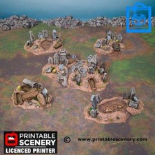 Graveyard Hills Tabletop Gaming Scatter Terrain 3D Print 10/15/20/28/32MM