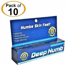 10 tube x 10g DEEP NUMB Skin Numb Cream Waxing Body Art Piercing Laser
