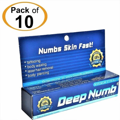 10 tube x 10g DEEP NUMB Skin Numb Cream Waxing Body Art Piercing Laser