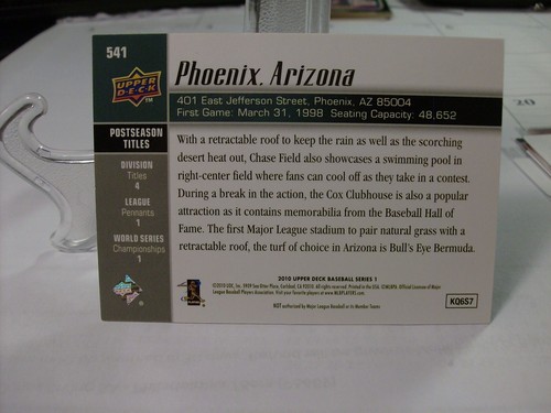 2010 Upper Deck Baseball #541 - Diamondbacks Ballpark BP - Arizona 10-2327 - Picture 2 of 2