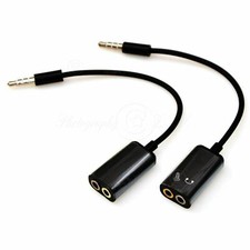 2x 3.5mm Jack Combo Mic/Headphone Splitter Adapter For Desktop iPhone Android