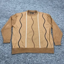 VINTAGE Steven Land Sweater Mens 3XL Brown Lambs Leather 90s