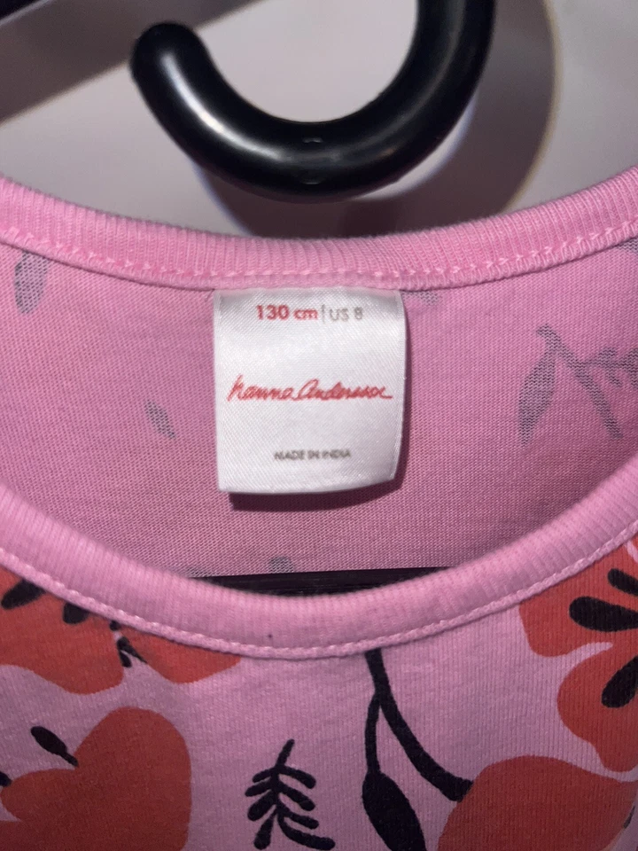 Vestido rosa floral Hanna Andersson Mixie 130 7-8 (Q) - Imagem 2 de 4