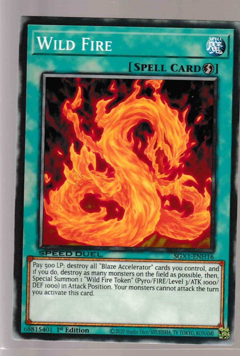 A1109 YUGIOH SPELL CARD WILD FIRE SGX1-ENH16