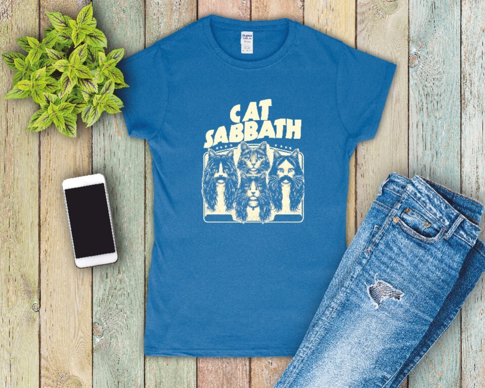 Cat Sabbath Ladies Fitted T Shirt Sizes Small-2XL
