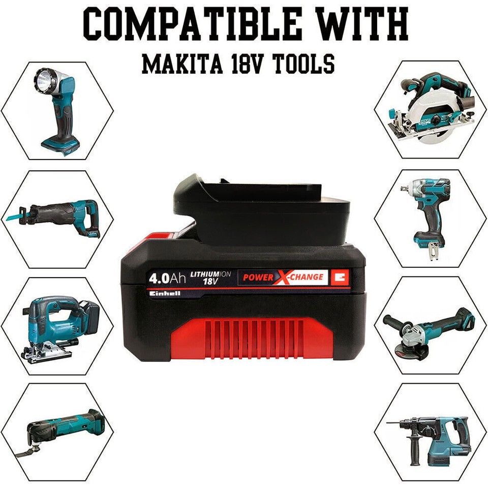 Akku Adapter für Einhell 18 V LiIon Konvertieren zu Makita LXT