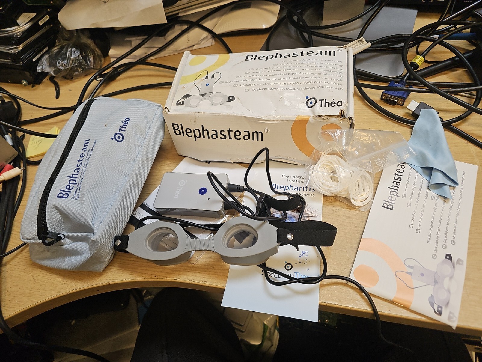 Blephasteam Goggles & Device for Dry Eyes Boxed With Manuals, Case