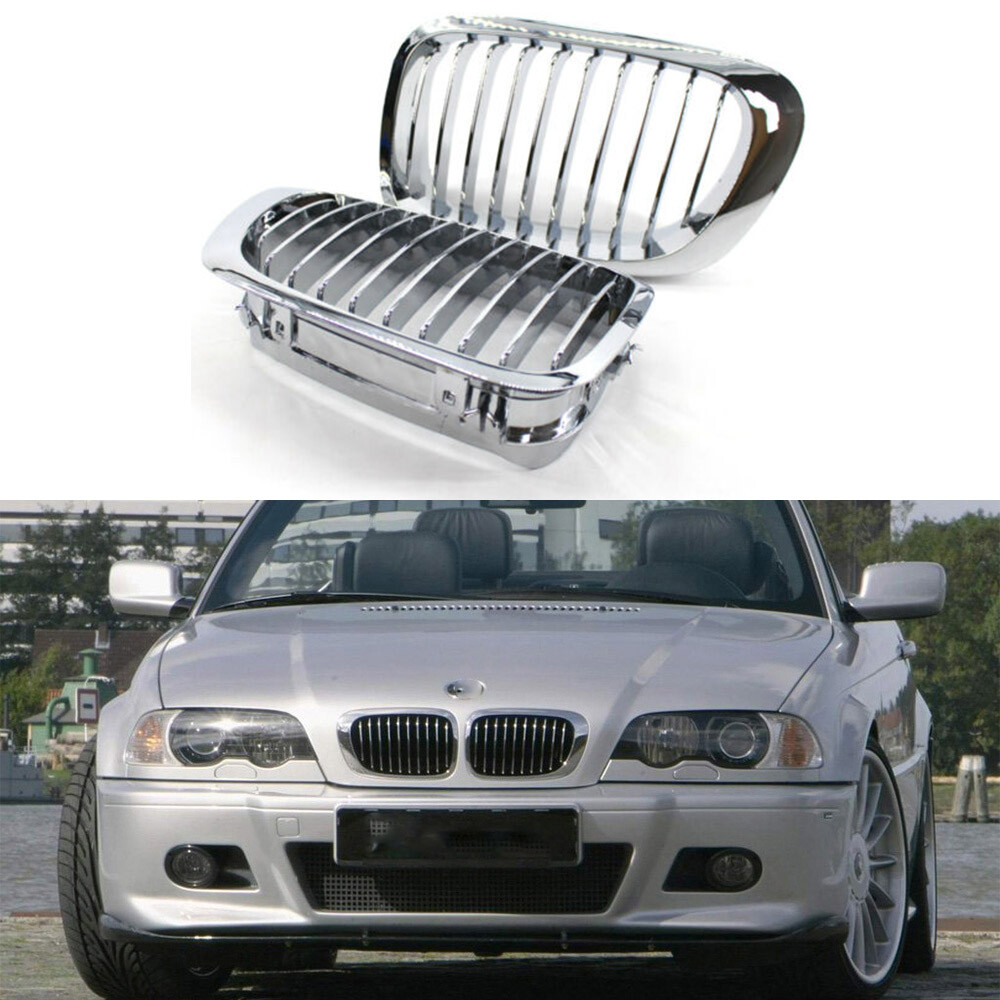 Car Front Chrome Grille for BMW E46 2D Convertible 99-02 Pre-Facelift