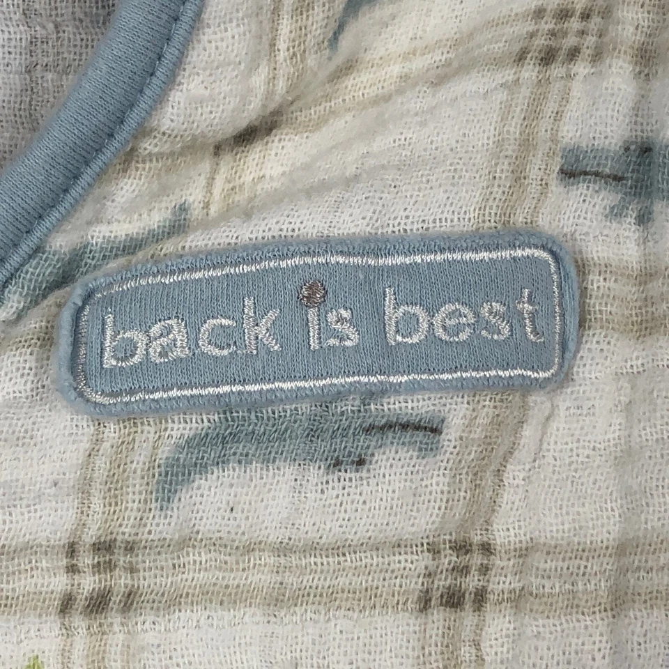 Halo Sleep Sack Medium 6-12 Months Alligator Crocodile Pattern Cream Blue Green - Image 3 of 4