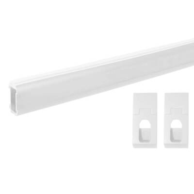 Schrankrohr oval Set weiß Kleiderstange Garderobe mit Wand Lager Rohr 30x18 mm