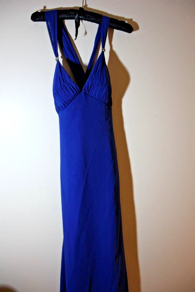 royal blue Prom Evening Bridesmaid's Dress size 10 Halter neck bare back detail - Image 4 of 4