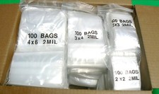 2,400 Zip Seal Lock Bags 2mil Poly Assorted 4 Sizes 600 each 2x2 2x3 3x4 4x6