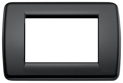 Vimar 16763.16 Idea Rondò 4.83  Black Technopolymer 3-Module Switch Cover Plate