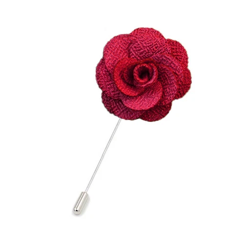 Mens Rose Brooch Flower Brooch Boutonniere Suit Lapel Wedding Pin Tassel Chain - Picture 68 of 95