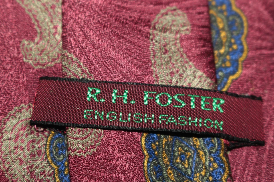 Corbata de seda R.H.FOSTER hecha en Italia F73034 Foto 4 de 4