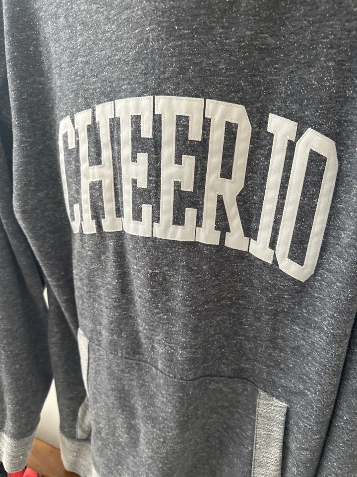 Camp Cheerio графический серый длинным рукавом толстовка с капюшоном на LAT одежда M - Изображение 2 из 3