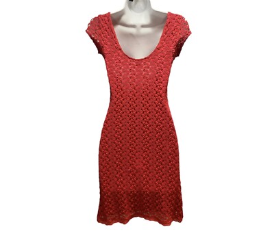 Free People Red Lace Crochet Lined Bodycon Dress Size XS | eBay