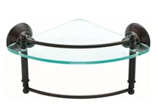 DELTA Glass Corner Shelf With Hand Towel Bar Venetian Bronze Finish HEXTN16-VBR