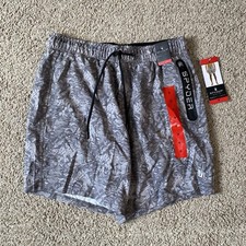 SPYDER Mens Swim Shorts Gray Quick Dry UPF 30 Zip Pocket Boxer Lined Trunks M