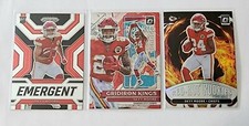 Skyy Moore Rookie Cards. Optic Gridiron Kings, Red Hot Rookies, Prizm Emergent