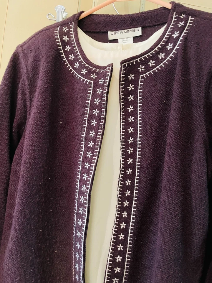 Traje informal para mujer de 3 piezas de Cathy Daniels pantalones concha chaqueta XL L ver descripción Foto 2 de 4