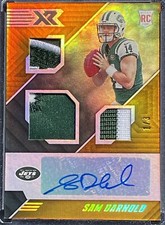 Sam Darnold 2018 XR #163 RC Triple Patch Rookie Card Auto #1/3 AUTOGRAPH Vikings. rookie card picture